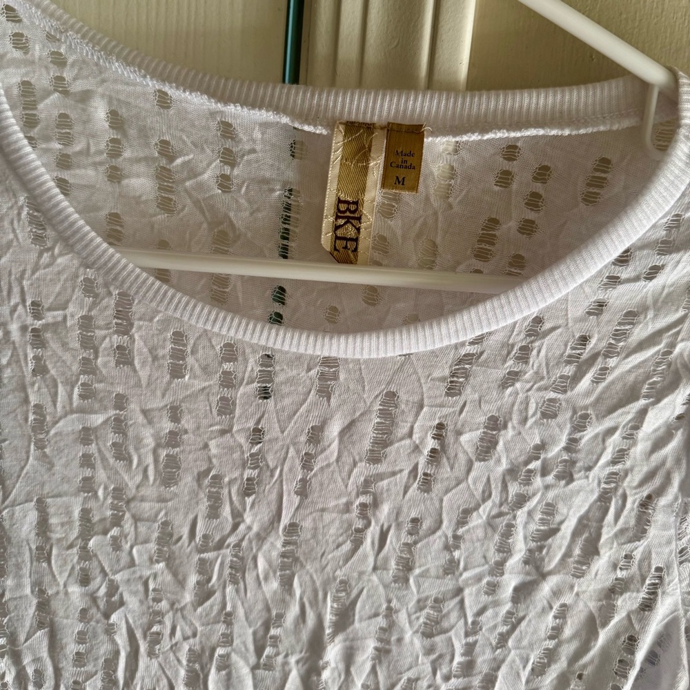BKE White Textured Long Sleeve Top - Picture 2 of 2